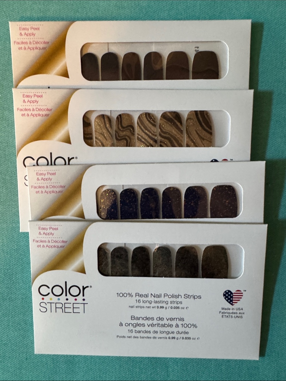 Color Street Brown & Gold Nail Polish Strip Sets